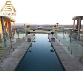 House Modern Plexiglass Fence Stainless Steel Swimming Pool Handrail Glass Spigot Railing Design