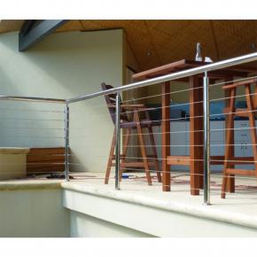 Marine Grade Exterior Porch Stair Handrail Design Stainless Steel Cable Wire Rope Railing Steel Grill Design for Balcony
