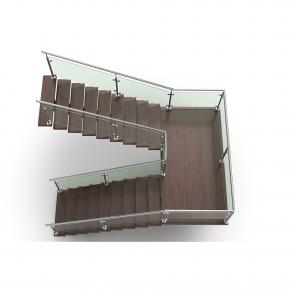 High quality metal glass straight staircase cost mono stringer stairs