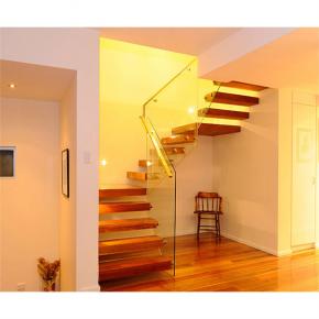 Modern Indoor Railing Stairs Treads Wood Interior floating staircase 